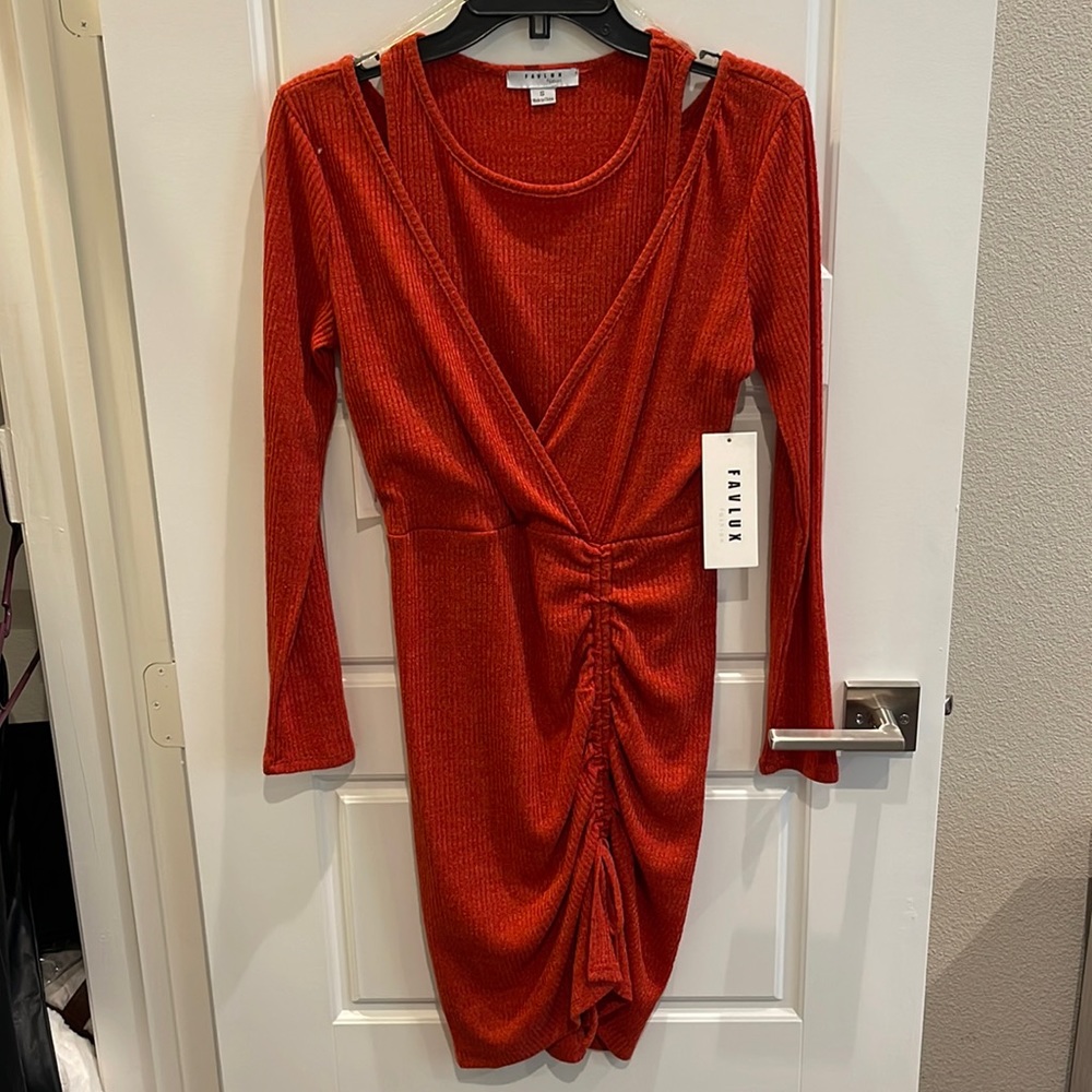 Long sleeve body con dress